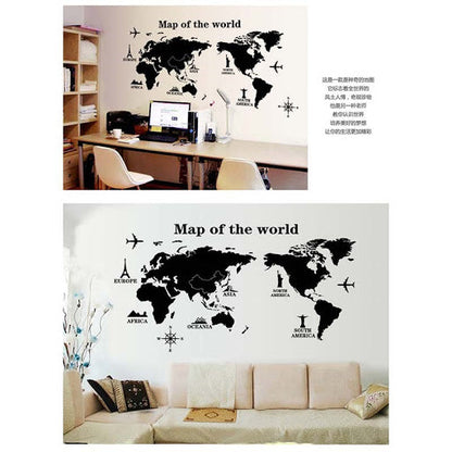AY9133 New arrive Map of the World Wall sticker Black Large Vinyl Wall Decal Sticker Home decor