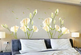 Large Removable Vinyl Self-adhesive Lily Flower Wall Sticker for Kids Room size 50x70 xls7067