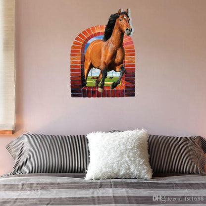 3D Horse animals Background Wall Sticker for Living Room SK9074
