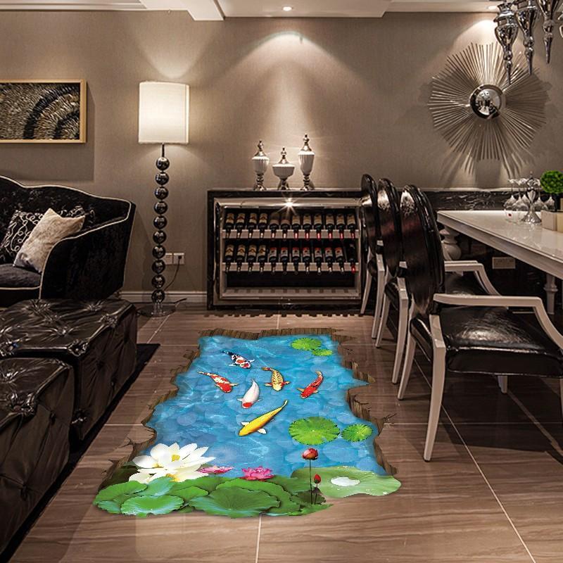 Ready Wall Stiker 60X90 Xh9219 Fish Lotus Pool Walstiker Wallsticker -Berkualitas
