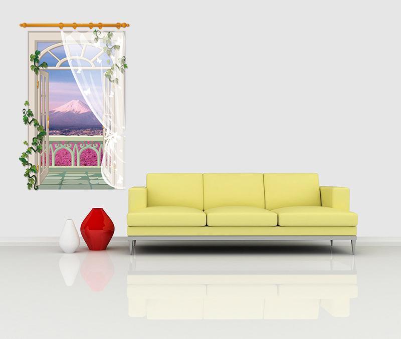 Windows Lavender 3D wall sticker PVC removable waterproof creative sticker, bedroom living room fresco SK9022B