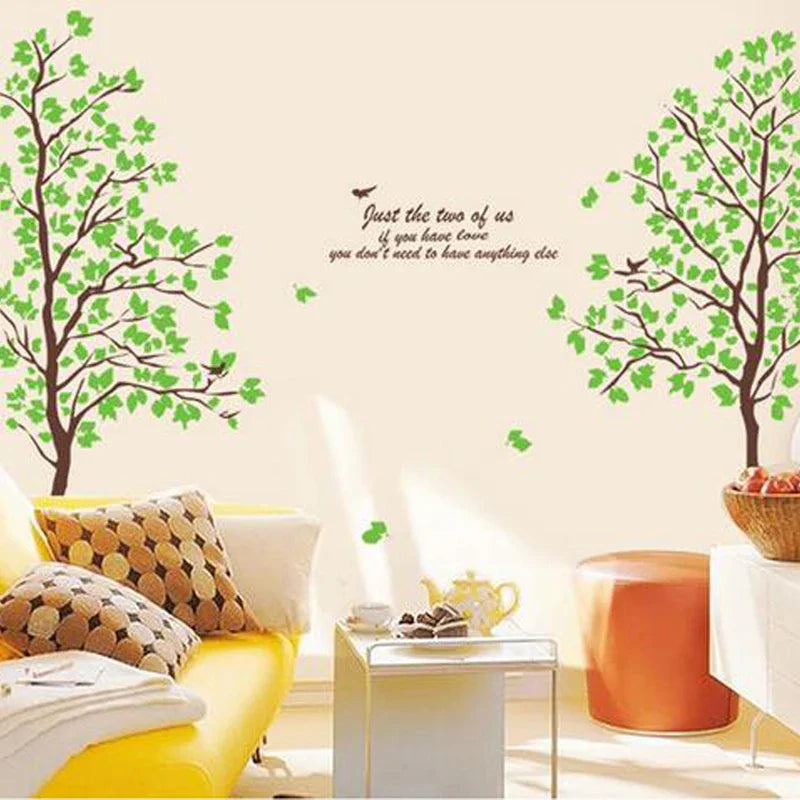 Green Trees and Birds Living Room Home Decoration Wall Stickers on the Wall ay698b Size: 60x90