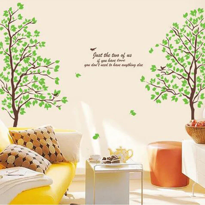 Green Trees and Birds Living Room Home Decoration Wall Stickers on the Wall ay698 Size: 60x90