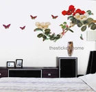 Peony Flower Tree Butterfly Wall Sticker Reusable Art Mural Decor Wallpaper size 60x90 ay938