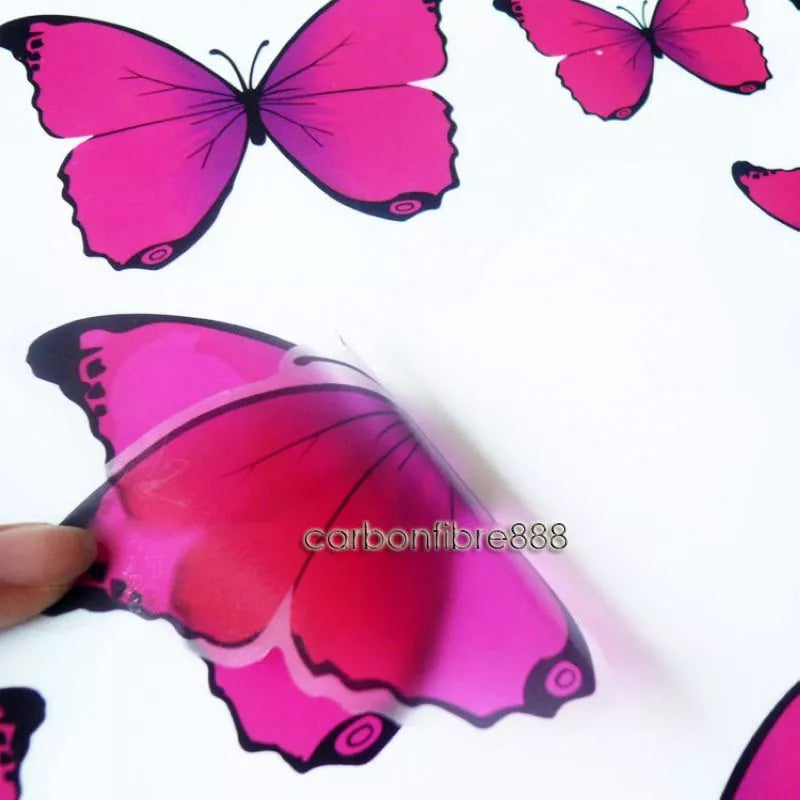 PINK BUTTERFLY WALL PAPER DECAL REMOVABLE STICKERS