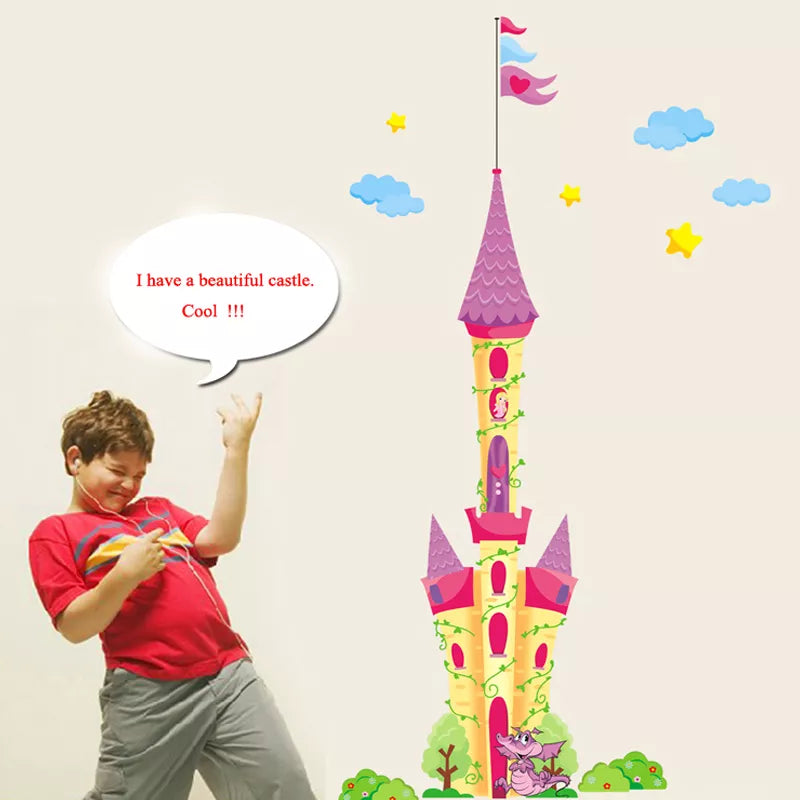 New Huge Princess Castle Wall Decal Removable Sticker Home Decor Kid's Bedroom Ay1916a