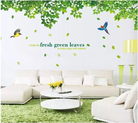 Green Leaves Wall Art Sticker Home Décor DIY Living Room Bedroom Wall Sticker Ay233b
