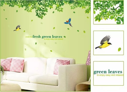 Green Leaves Wall Art Sticker Home Décor DIY Living Room Bedroom Wall Sticker Ay233b