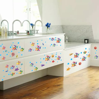 Underwater World Small Fish Wall Sticker Children Room Mural Decal Sks6020