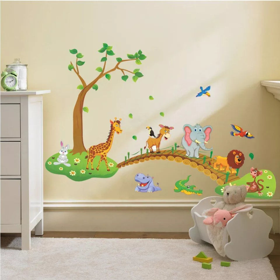 Jungle Animal Wall Sticker Living Room Home Decoration Kid Bedroom Wallpaper 1PC