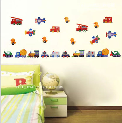 Ncs0037 Toy Cars/Truck/Duck Transport 23pc Wall Sticker Decal Nursery Baby Kids Decor