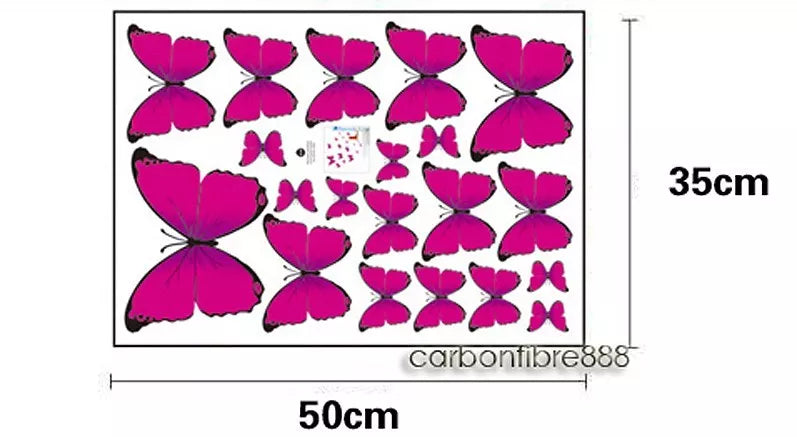 PINK BUTTERFLY WALL PAPER DECAL REMOVABLE STICKERS