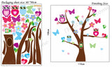 Owl Flower Butterfly Tree Wall Stickers Girls Bedroom Decor Kids Nursery Decals