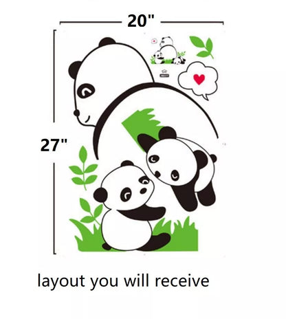 Jm8317 Panda Happy baby Pattern Removable Wall Stickers Decal Kids Home Decor USA