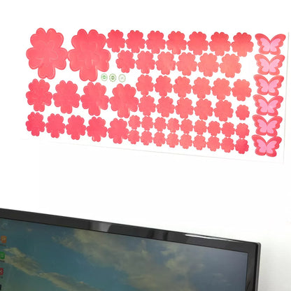 108 flowers & 6 butterfly wall decor sticker removable diy creativeeet hom SFG