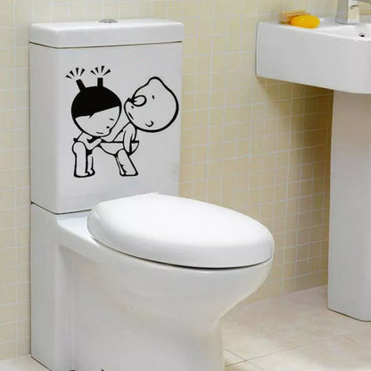 Funny Toilet Seat Sticker PVC Decals Bathroom Funny Boy Girl Sticker Art