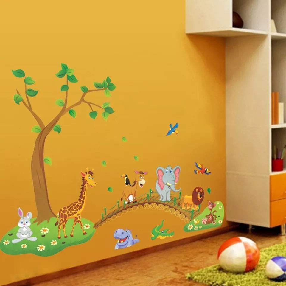 Jungle Animal Wall Sticker Living Room Home Decoration Kid Bedroom Wallpaper 1PC