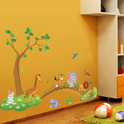 Jungle Animal Wall Sticker Living Room Home Decoration Kid Bedroom Wallpaper 1PC