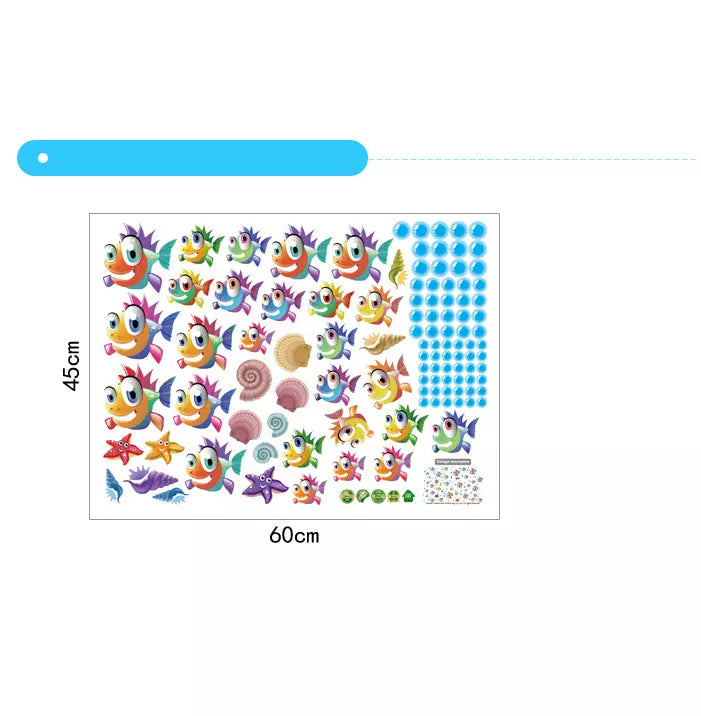Underwater World Small Fish Wall Sticker Children Room Mural Decal Sks6020
