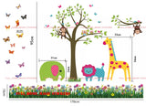 Monkey Owls Tree Jungle Animal Butterflies Wall Stickers Baby Nursery Kids Decal