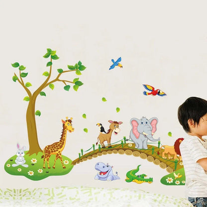 Jungle Animal Wall Sticker Living Room Home Decoration Kid Bedroom Wallpaper 1PC