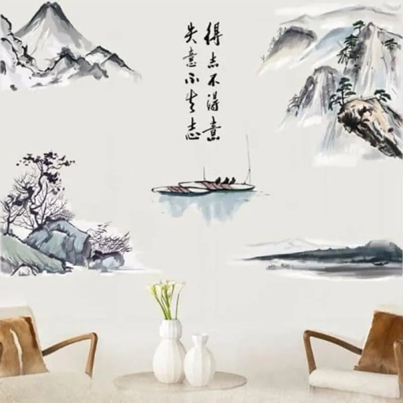 SAMHEZ Chinese Style The Willow Tree Wall Sticker size [60 x 90 cm] am9132
