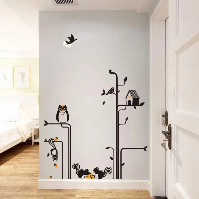 SAMHEZ AY9126 Matrix Owl Wall Sticker [60 x 90 cm]