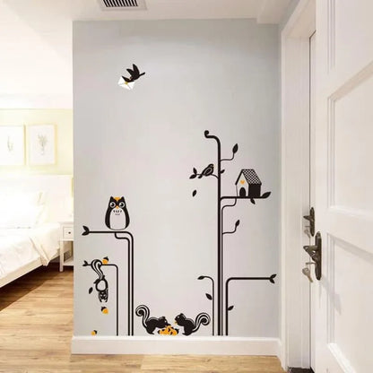 SAMHEZ AY9126 Matrix Owl Wall Sticker [60 x 90 cm]