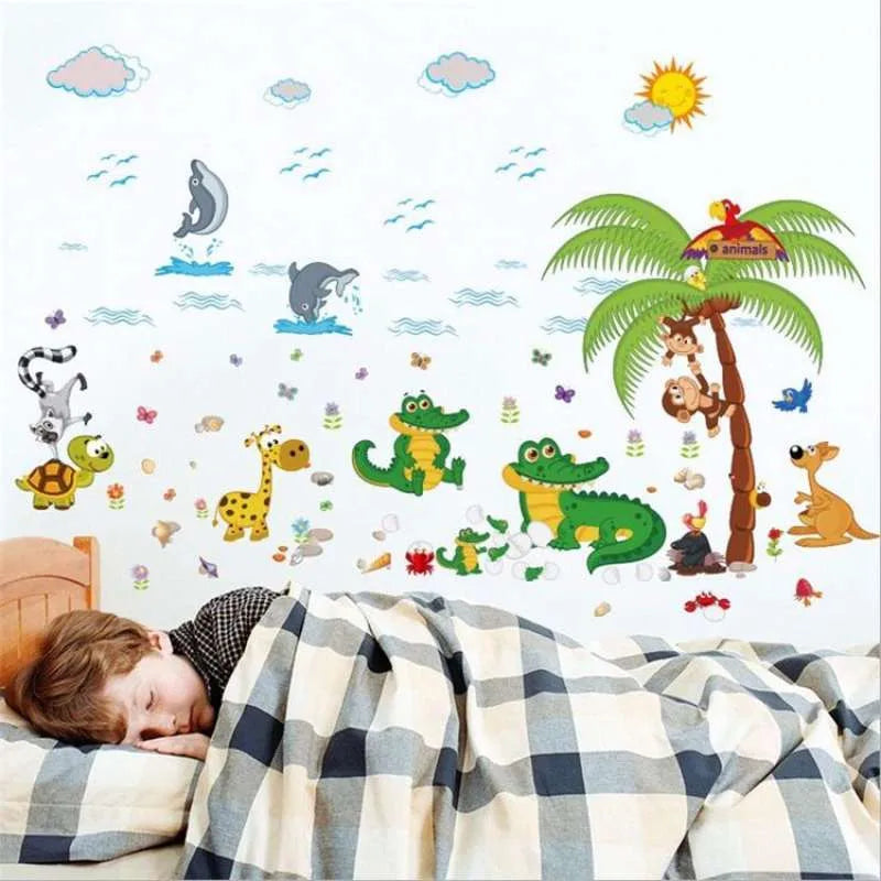 SK9090 ANIMAL PARK 60X90 WALLSTICKER STIKER DINDING WALLPAPER WALSTICKER