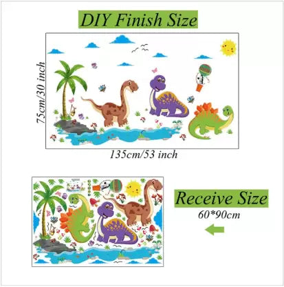 DUNIA STIKER Dinosaurus SK9125 (90x60) - Stiker Dinding / Wall Sticker