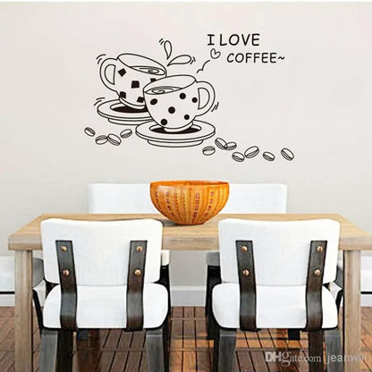 I Love Coffee Wall Stickers JM8268 Wall Sticker Wallpaper