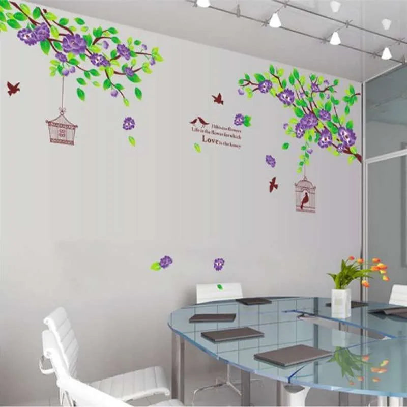 WALLSTICKER 60X90 AY1916A PINK  HIBISCUS WALSTIKER