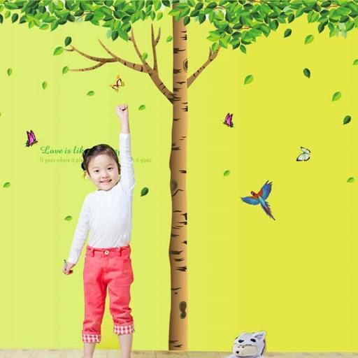AY305 big green tree removable diy wall sticker tow-saided