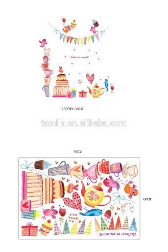 ABC1062 Hand-painted Bird Cartoon Wall Sticker - Multi