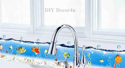 AY917 Finding Nemo Removable Sticker 60x90cm Cartoon Bathroom Decor Occean World Wall Corner Line Cling 6% off total if 2lots