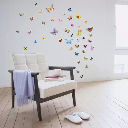 NC5070 7  butterfly color transparent furnishing decorative wall stickers