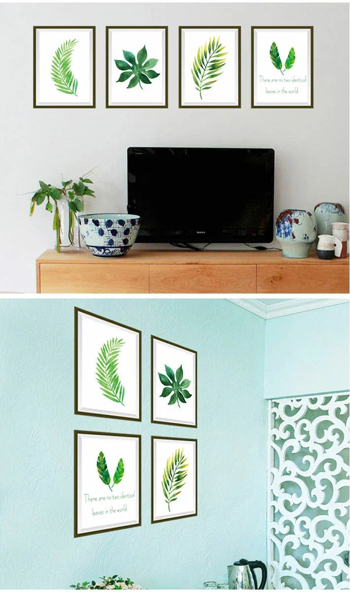 Botanical Frame Wall Decals - Custom Greenery Stickers for Dining & Bedroom size 50x70 sk7132