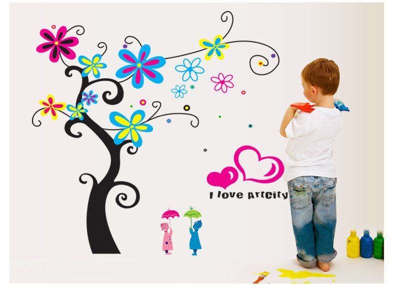 Ascent Decals Colorful Tree Wall Sticker for Kids Room